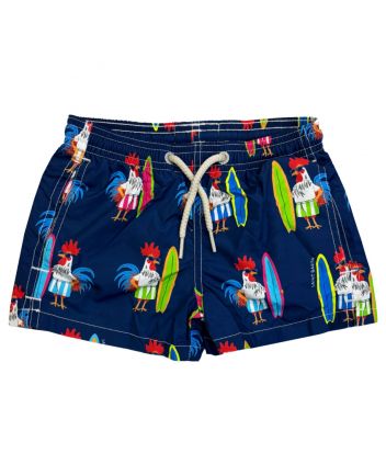 Boys Blue Hen Print Swim Short
