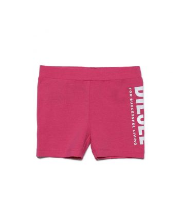 Pink Shorts With Logo Print & Elasticized Waistband