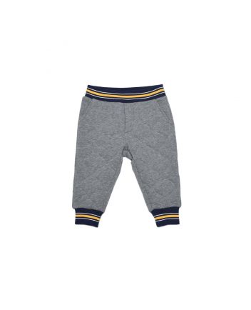 Gray pants in quilted double jersey