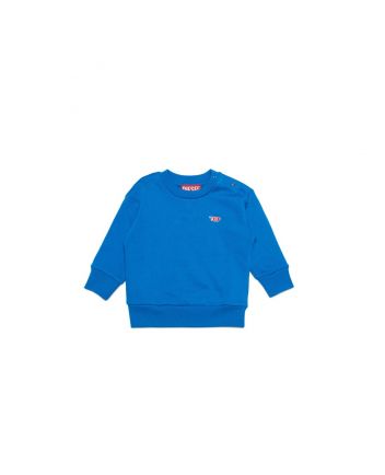 Blue Cotton Crewneck Sweatshirt With Logo D