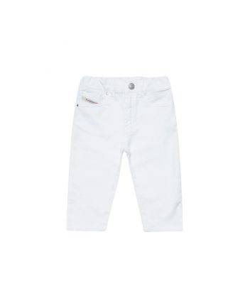 Baby Kids White Elasticated-Waist Jeans