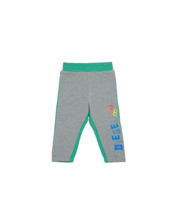 Grey Two-Tone Plush Pants With Diesel 78 Logo