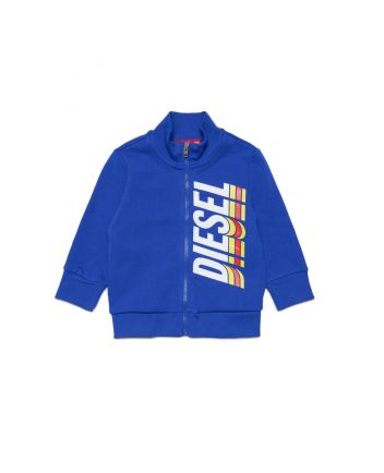 Baby Boys Blue Cotton Terry Sweatshirt With Zip