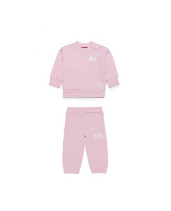 Baby Girls Pink Logo Print Tracksuit