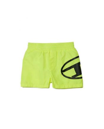 Baby Boys Green Oval D-Print Swim Shorts