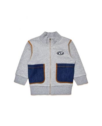Baby Boys Grey Denim-Panelled Jacket