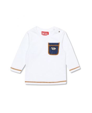 Baby Boys White Logo-Patch Pocket T-shirt