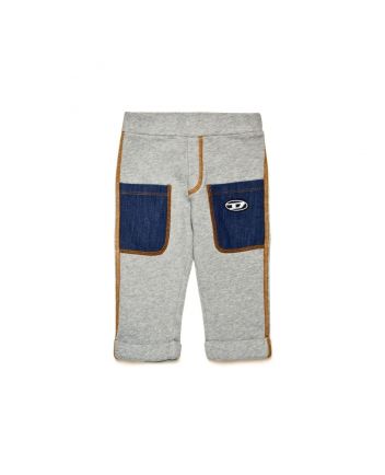 Baby Boys Grey Embroidered-Logo Trouser