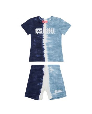 Baby Boys Blue Logo-Print Shorts Set