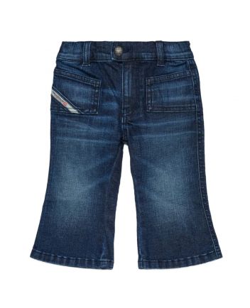 Baby Girls Denim Blue Wide Leg Jeans