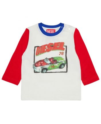 Boys White Logo-Print T-shirt