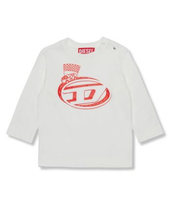 Baby Boys White Logo-Print T-shirt