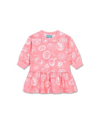 Baby Girls Pink Logo-Print Dress