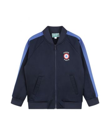 Unisex Navy Blue Target Zip-Up Cardigan