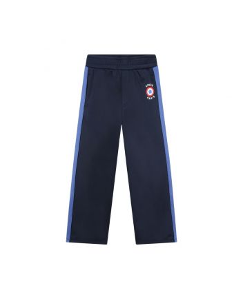 Unisex Navy Blue Logo-Print Trouser
