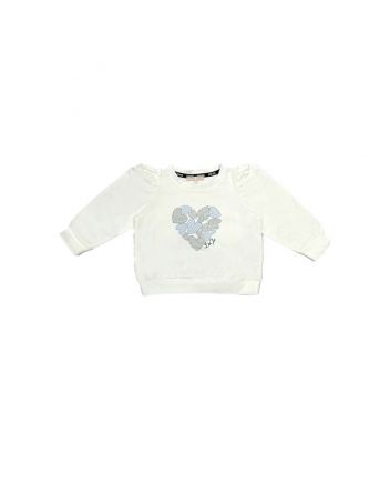 Girls White Cotton Sweatshirts