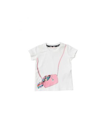 Girls White Cotton T-Shirt