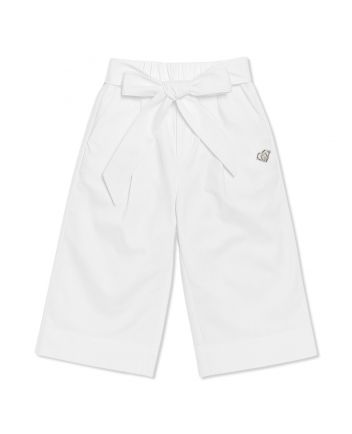 Girls White Heart Logo-Patch Trouser