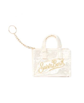 Girls Cream Mini Embroidered-Logo Handbag