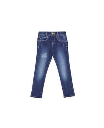 Denim Jeans With Destroyed Details