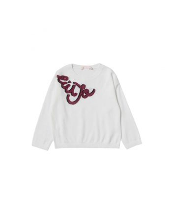 White Logo Sweatshirts For Girls
