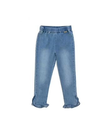 Girls Denim Blue Logo-Patch Jeans