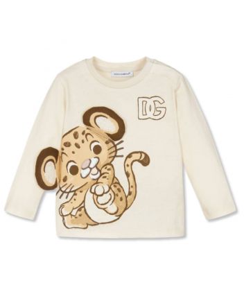 Baby Unisex Cream Leopard-Graphic T-shirt