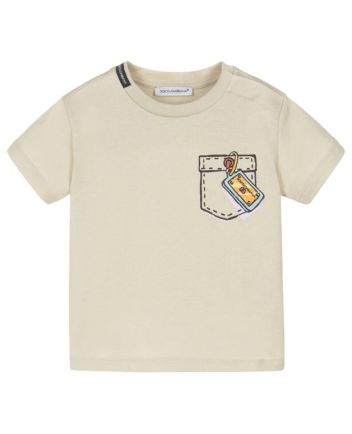 Baby Boys Beige Pocket Detail T-Shirt