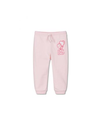 Baby Girls Pink Cotton Joggers