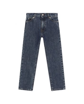 Boys Blue Logo-Plaque Skinny Jeans