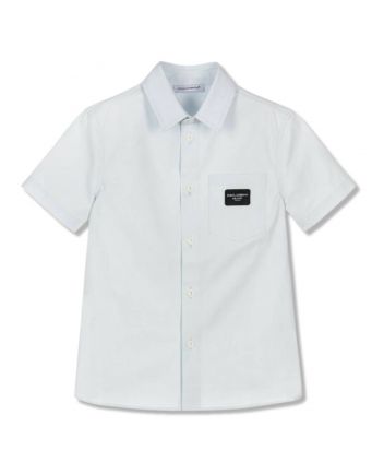 Boys Pale Blue Oxford Cotton Shirt