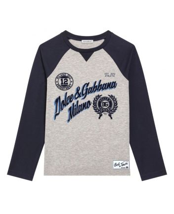 Boys Grey Logo-print T-Shirt