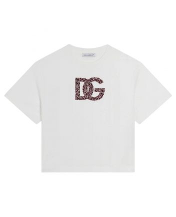 Girls White Logo-Embellished T-Shirt