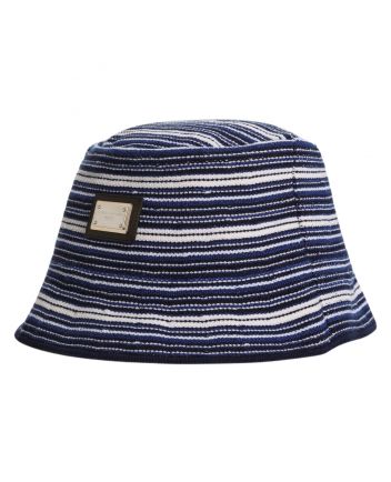 Boys Blue Knit Honeycomb Bucket Hat