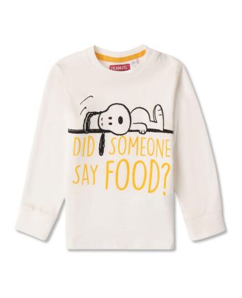 Boys Cream Foodie Snoopy Graphic-Print Sweatshirts