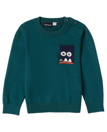 Boys Green Graphic-Print Pocket Sweatshirts