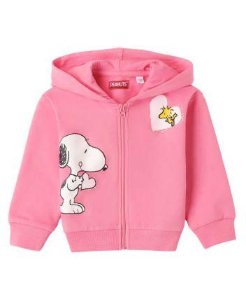 Girls Pink Snoopy-Print Zip-Up Hoodies
