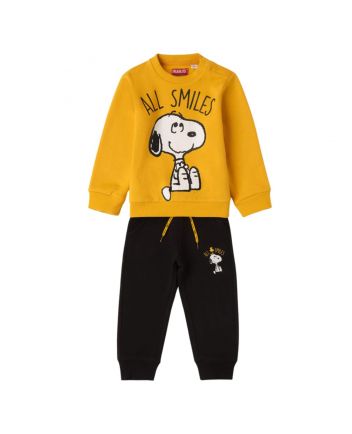 Boys Yellow & Black Snoopy-Themed Tracksuits