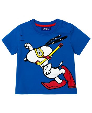 Boys Blue Graphic-Print T-Shirts