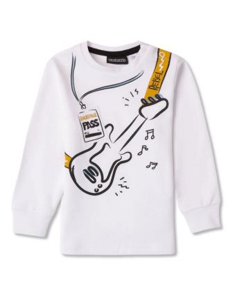 Boys White Guitar-Print Sweatshirts