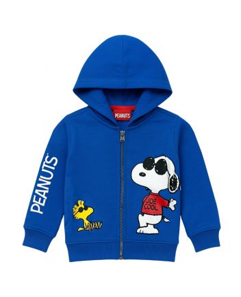 Boys Blue Logo-Print Zip-Up Hoodies