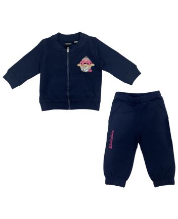 Unisex Blue Cupcake Motif Tracksuits