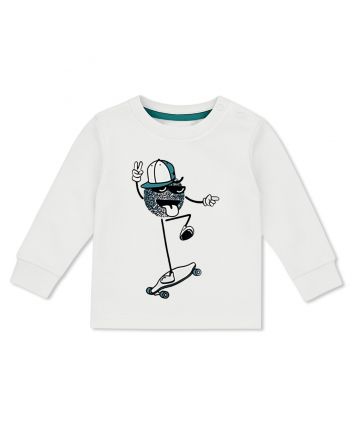 Boys White Graphic-Print Sweatshirts
