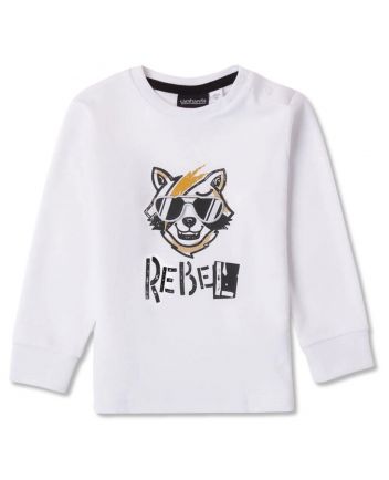 Boys White Wolf-Print Sweatshirts
