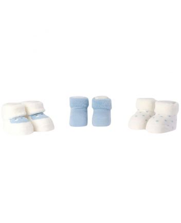 Baby Boys Blue Three Pairs Of Socks