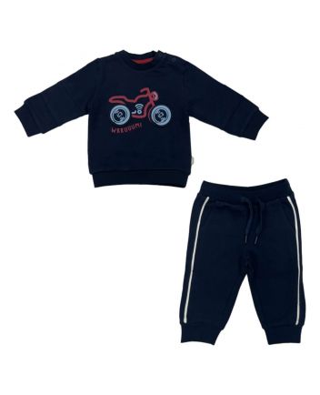Boys Blue Motorbike-Patch Tracksuits