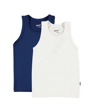 2-Pack Jayden Tank Tops White & Blue