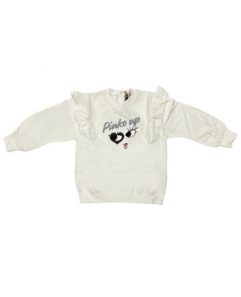 Girls White Logo Sweatshirt