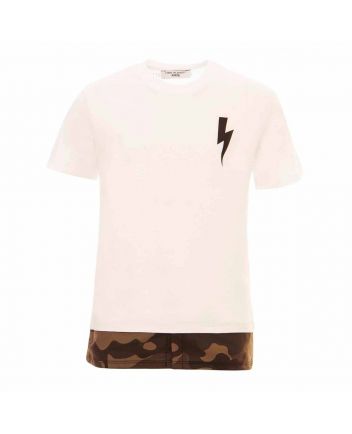 Boys Camouflage Printed Hem T-shirt