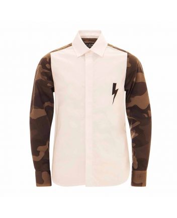Boys Camouflage Printed Back & Sleeve Shirt